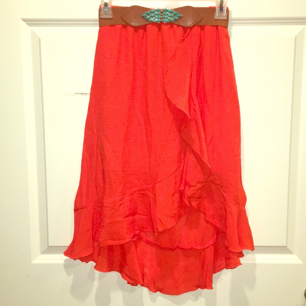 Fire 🔥 Orange Summer Trumpet Skirt